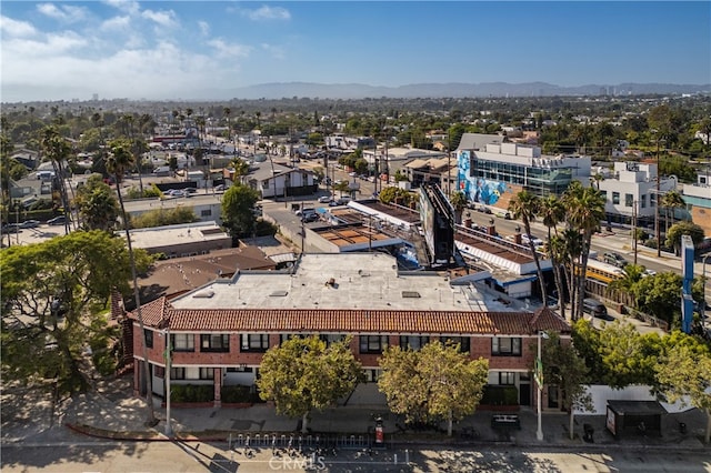 birds eye view of property featuring a mountain view