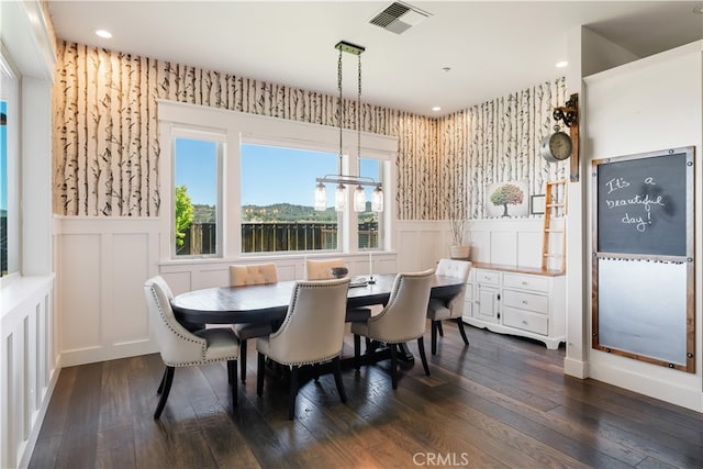 dining room featuring dark hardwood / wood-style floors