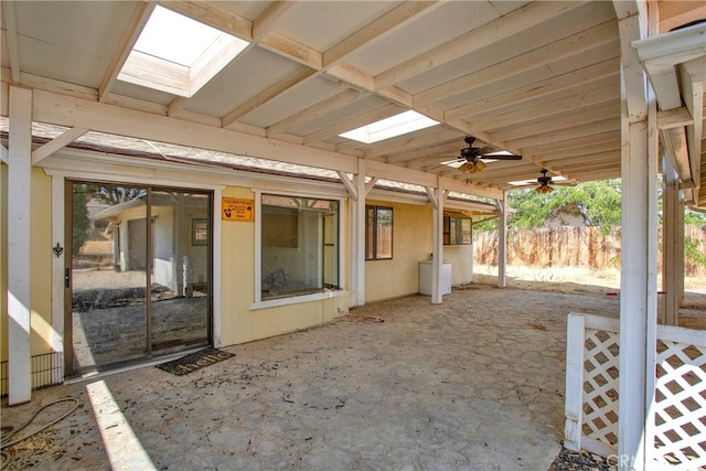 view of patio / terrace featuring ceiling fan