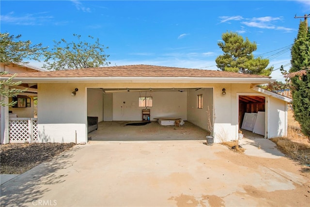 view of garage