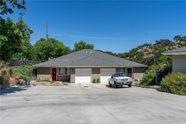 view of front facade with a garage