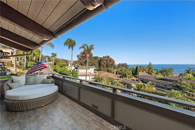 balcony with a water view