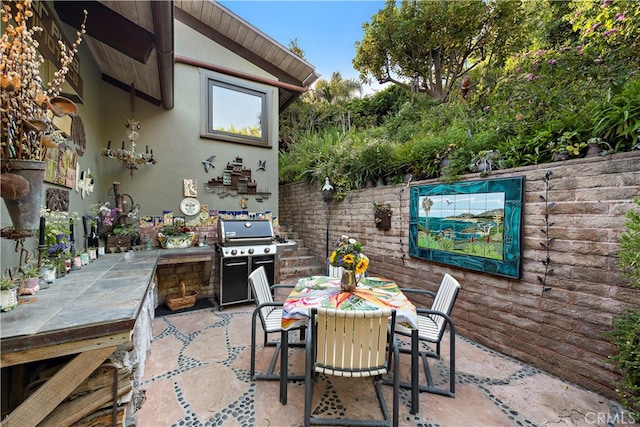 view of patio with grilling area