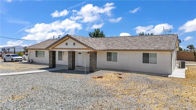 single story home with central AC and a patio area