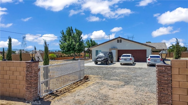 view of side of property featuring a garage