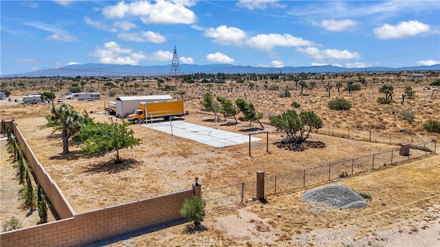 aerial view with a mountain view