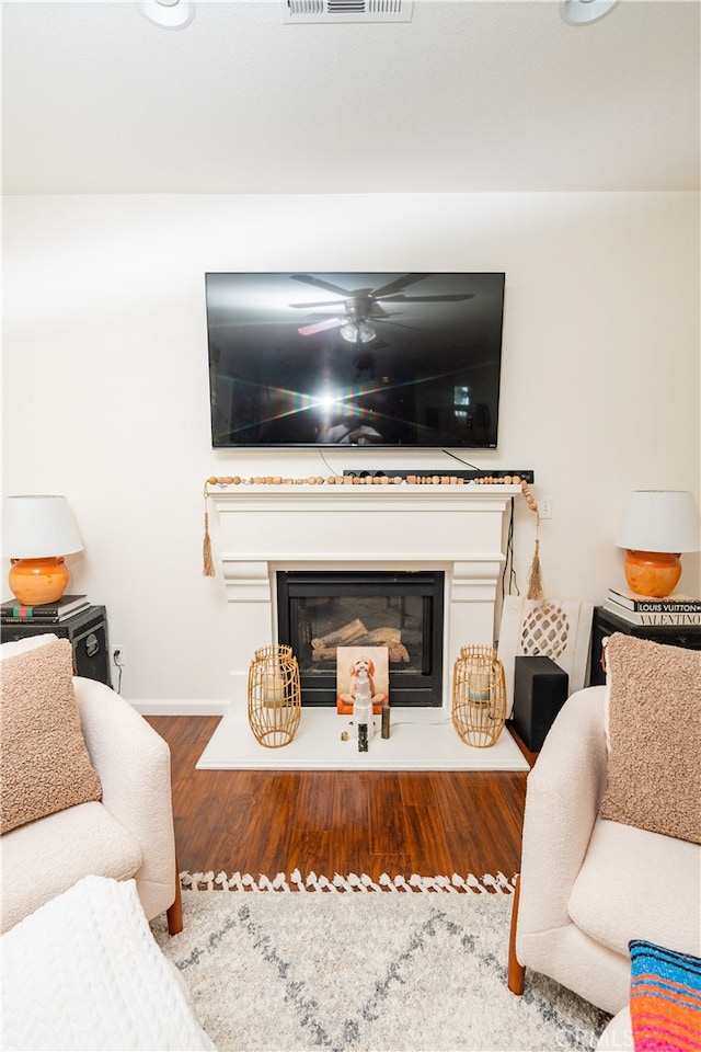 living room featuring hardwood / wood-style flooring