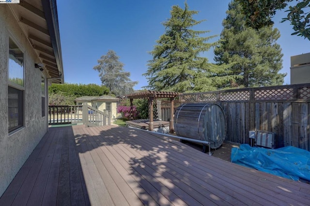 wooden deck with a pergola