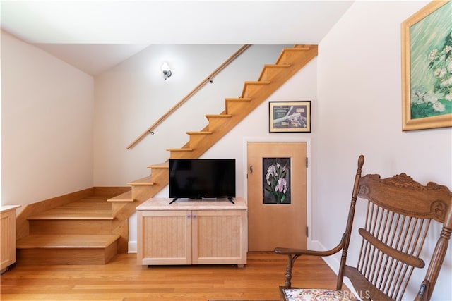 living area featuring light wood-type flooring