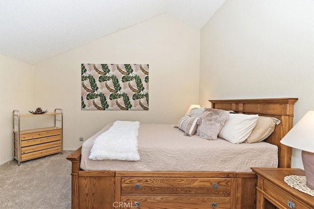 711 Cienega Rd Unit B, Big Bear Lake, CA 92315 - carpeted bedroom with vaulted ceiling