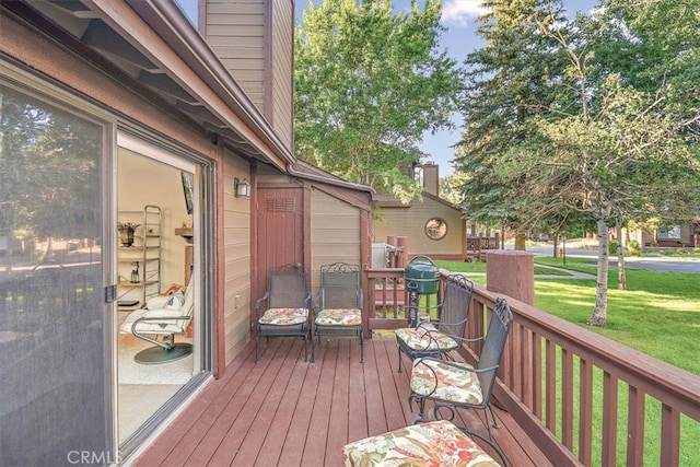 711 Cienega Rd Unit B, Big Bear Lake, CA 92315 - deck with a yard and grilling area