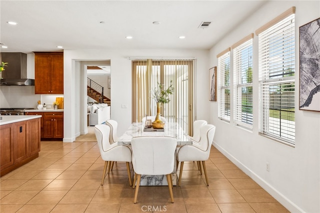 view of tiled dining room