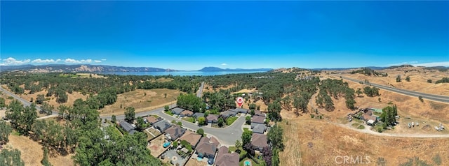 drone / aerial view with a mountain view