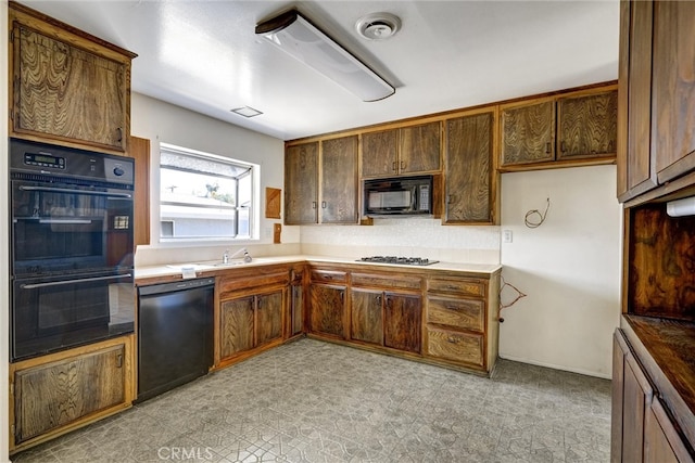 kitchen with black appliances