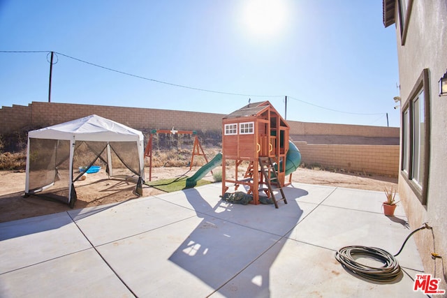 view of patio / terrace with a playground