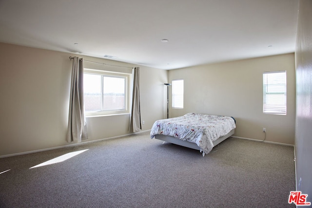 bedroom featuring carpet