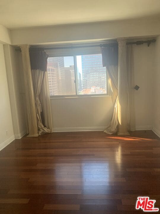 empty room featuring dark wood-type flooring