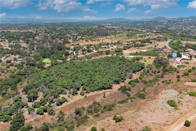 bird's eye view featuring a mountain view