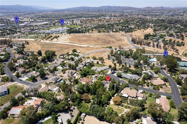 aerial view featuring a mountain view