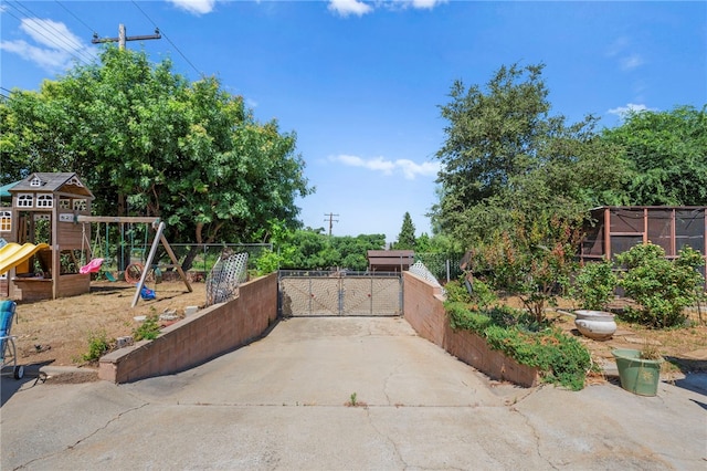 view of patio / terrace with a playground