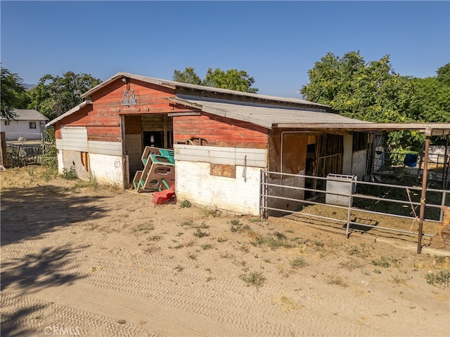 view of horse barn