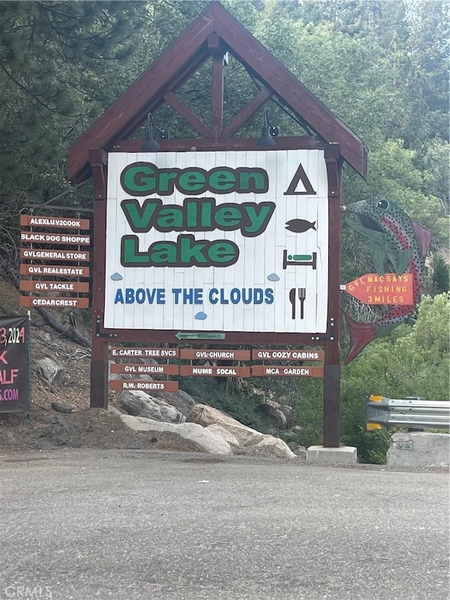 view of community sign