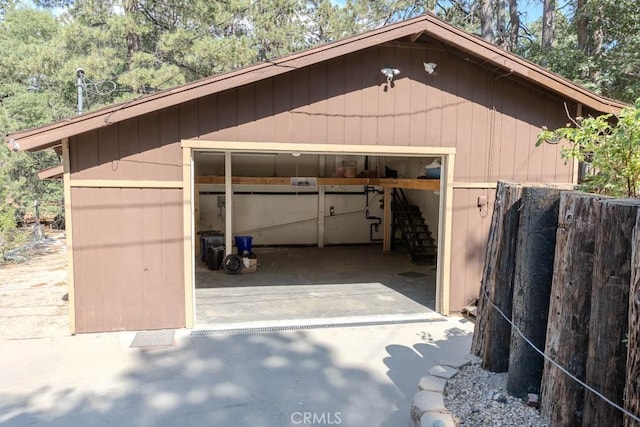 view of garage