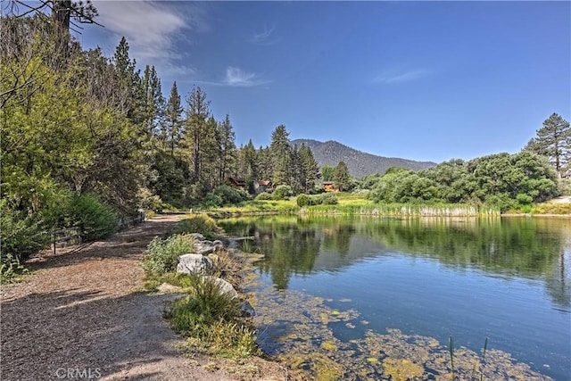 water view with a mountain view