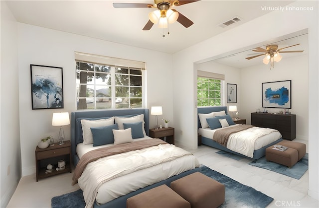 bedroom with ceiling fan