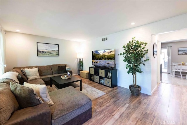 living room featuring hardwood / wood-style floors