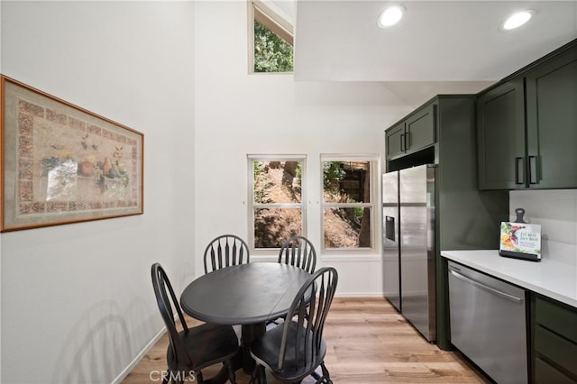 dining area featuring light hardwood / wood-style flooring