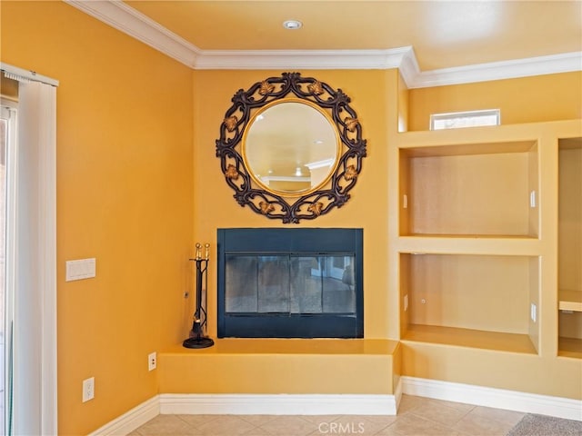 interior space with ornamental molding