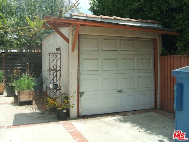 view of garage