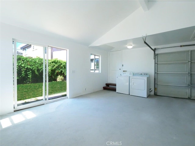 garage featuring independent washer and dryer