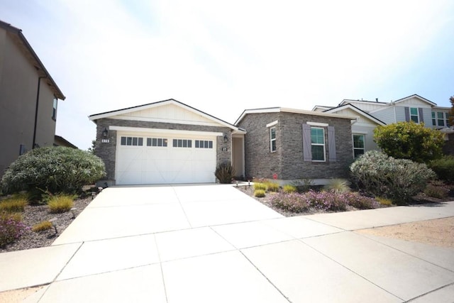 single story home with a garage