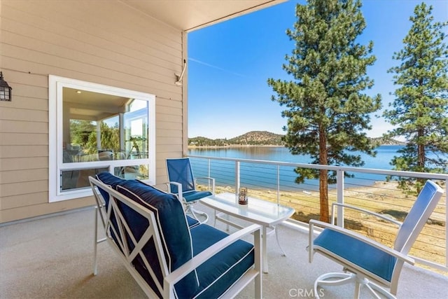 balcony with a water view