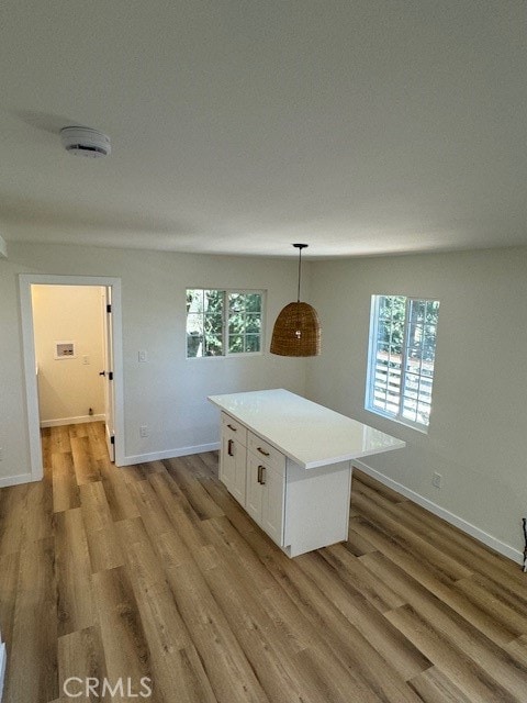 interior space with a healthy amount of sunlight and light hardwood / wood-style floors