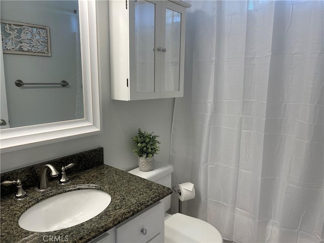 bathroom with toilet and vanity