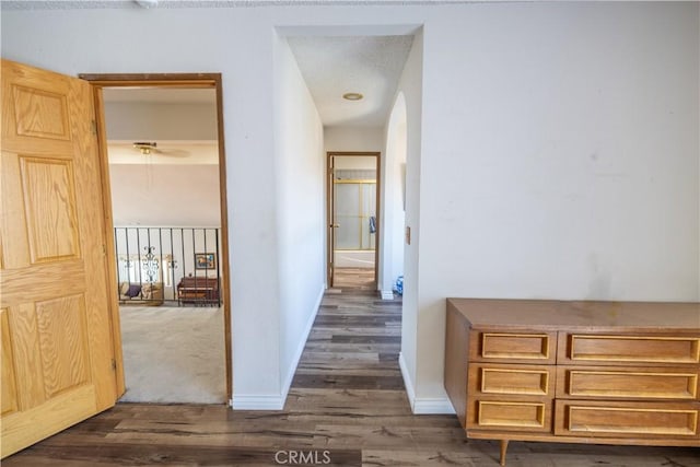 hall featuring dark hardwood / wood-style flooring