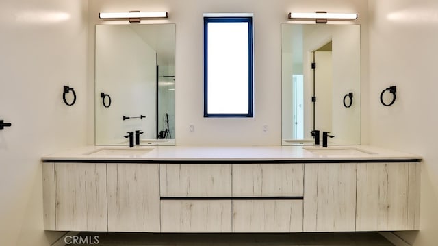 bathroom featuring plenty of natural light and vanity