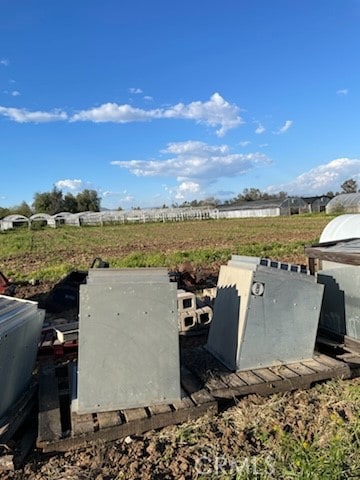 view of storm shelter