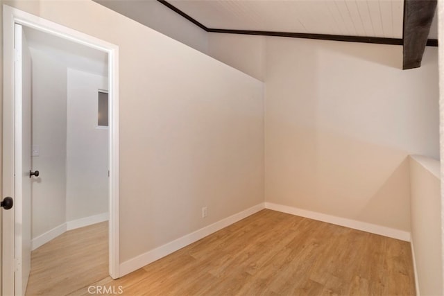 unfurnished room with light hardwood / wood-style flooring