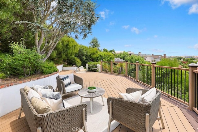 deck with an outdoor living space