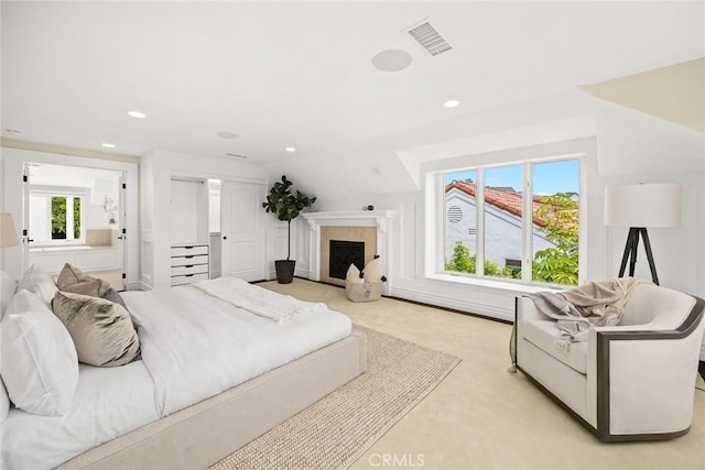 carpeted bedroom featuring vaulted ceiling