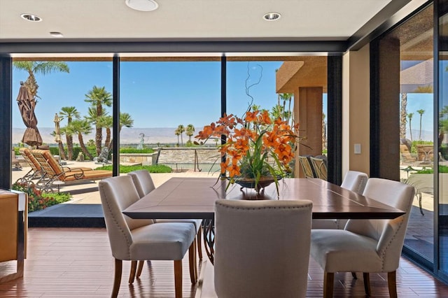 dining area featuring hardwood / wood-style flooring