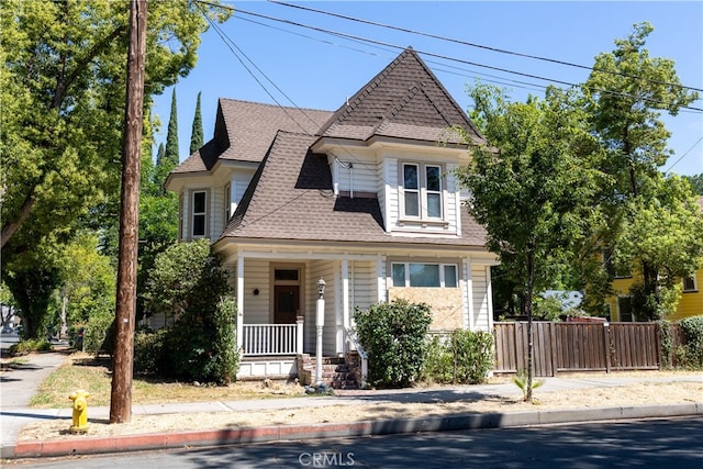 view of front of home featuring covered porch