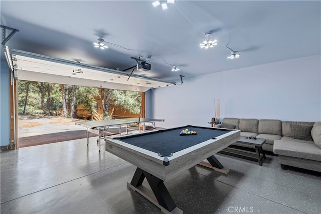 game room with pool table