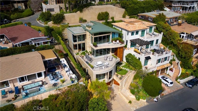drone / aerial view with a residential view