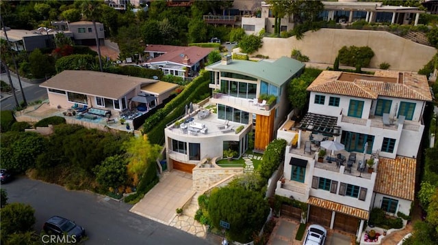 aerial view featuring a residential view