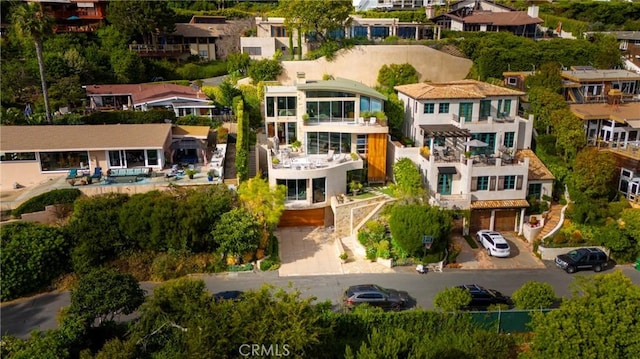 aerial view with a residential view